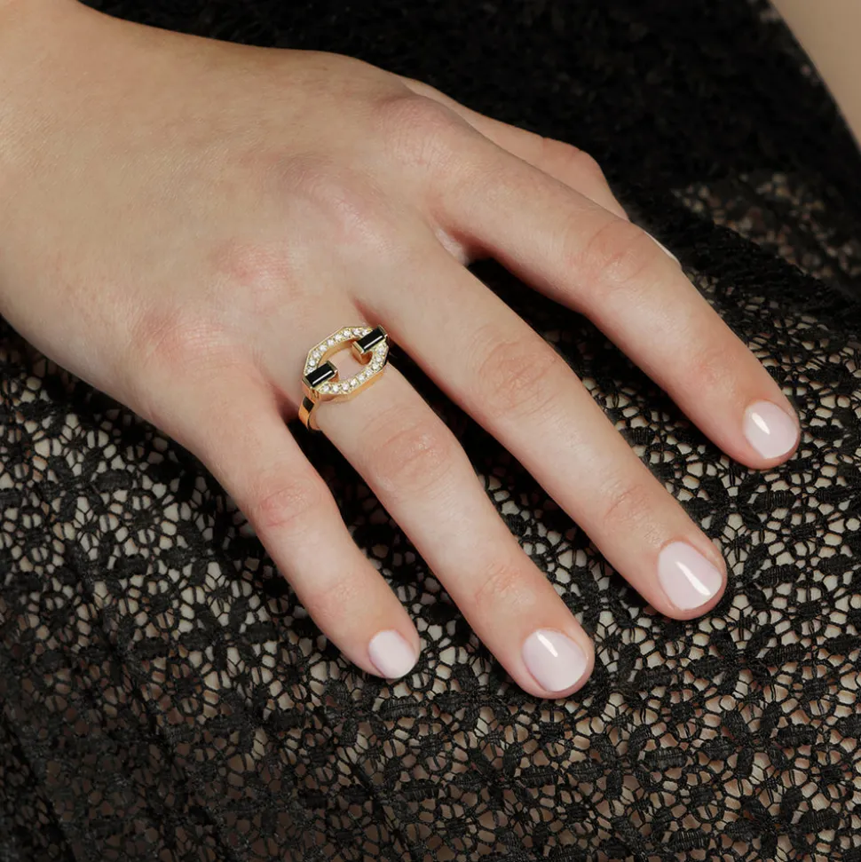 Athena Diamond and Australian Black Sapphire Ring