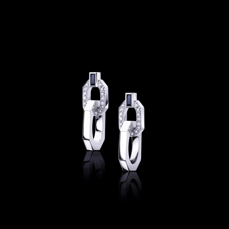 Athena Diamond and Australian Black Sapphire Earrings
