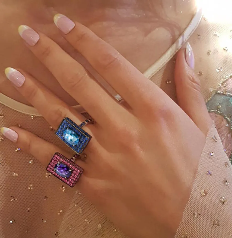 Captivo Ring (Blue Topaz and Ceylon Sapphires)