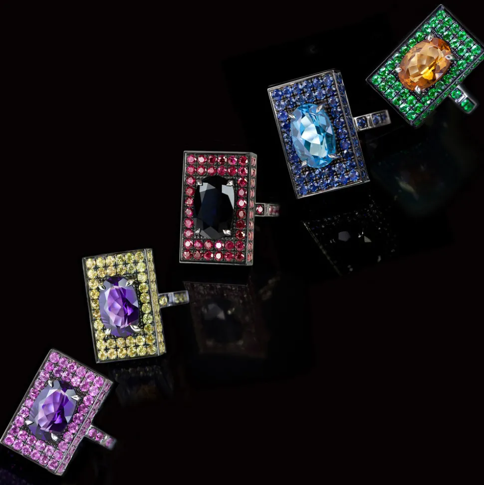 Captivo Ring (Blue Topaz and Ceylon Sapphires)