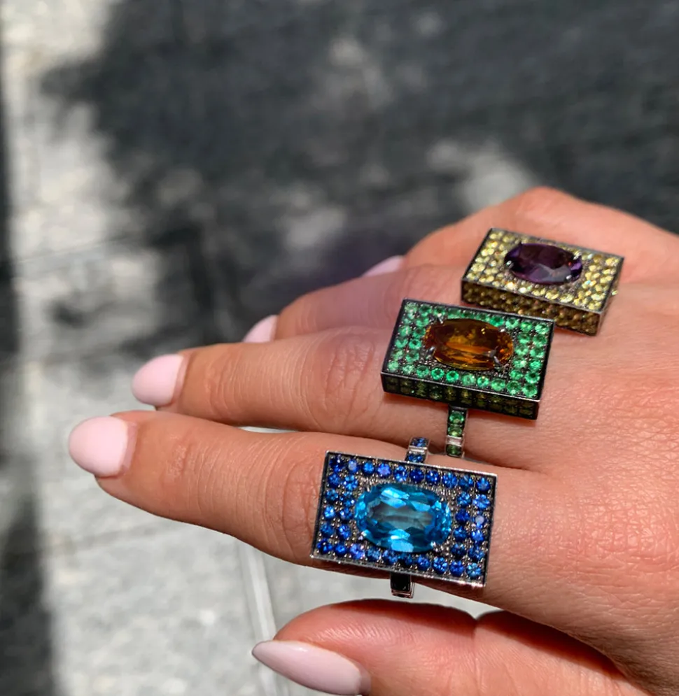 Captivo Ring (Citrine and Tsavorites)