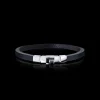 Cubism Australian Black Sapphire Leather Bracelet