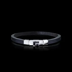 Cubism Australian Black Sapphire Leather Bracelet