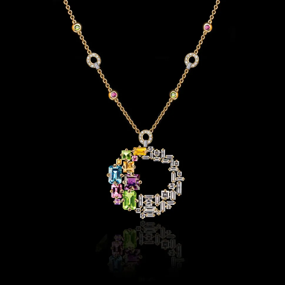 Cubism Colourburst Circular Necklace