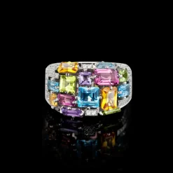 Cubism Colourburst Domed Ring