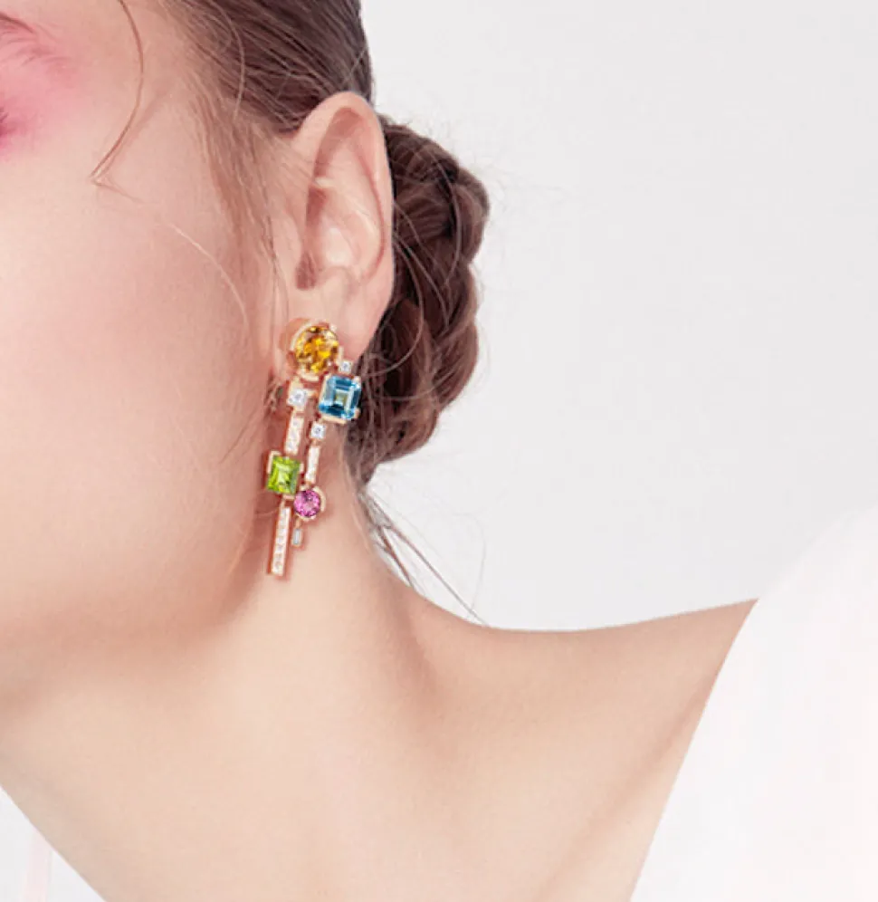Cubism Colourburst Drop Earrings
