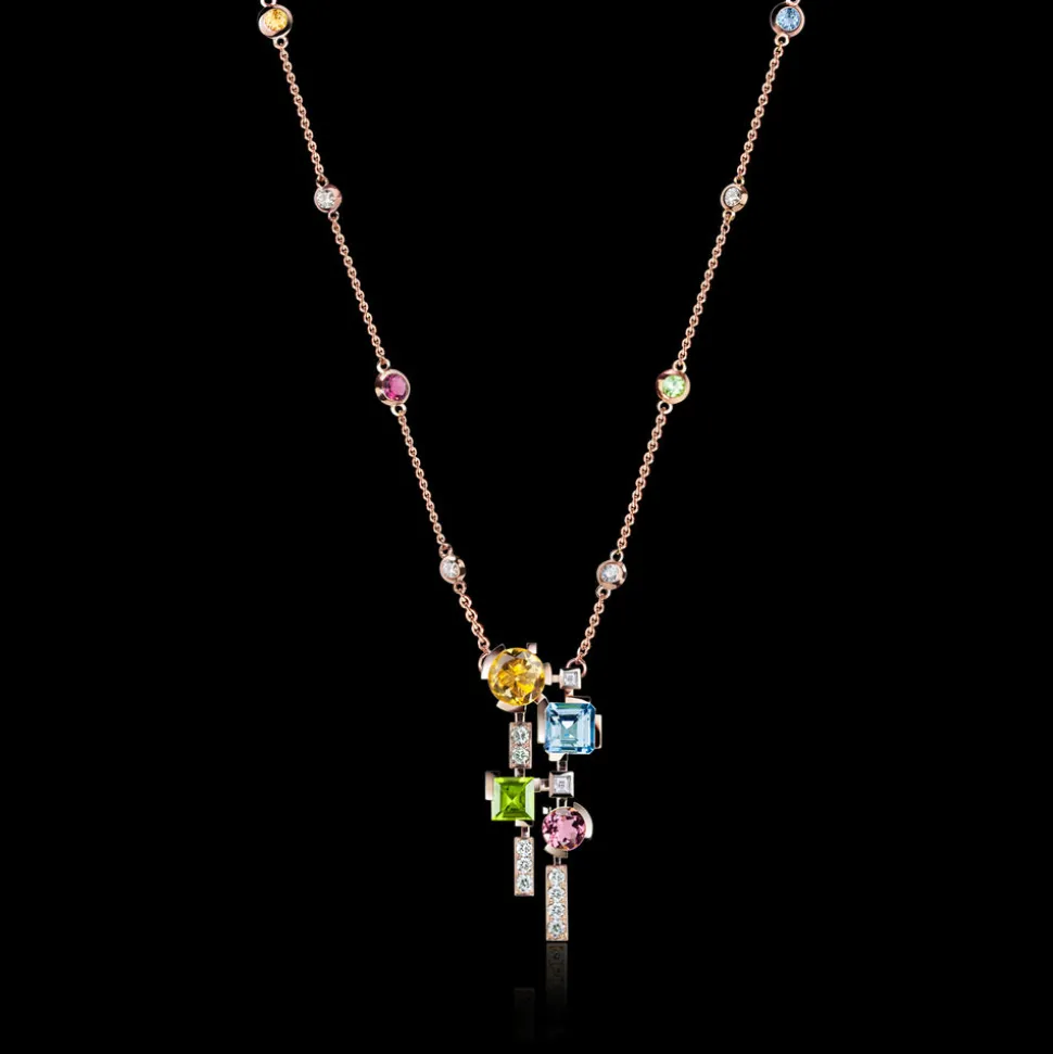 Cubism Colourburst Drop Necklace