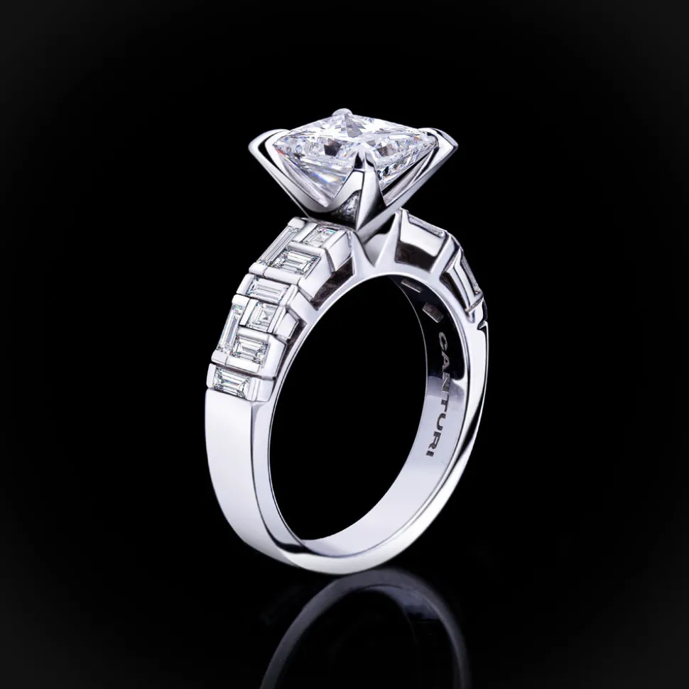 Cubism 2.07ct Princess Cut Diamond Engagement Ring