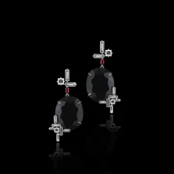 Cubism Diamond and Australian Black Sapphire Overlay Earrings