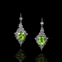Cubism Diamond and Peridot Earrings