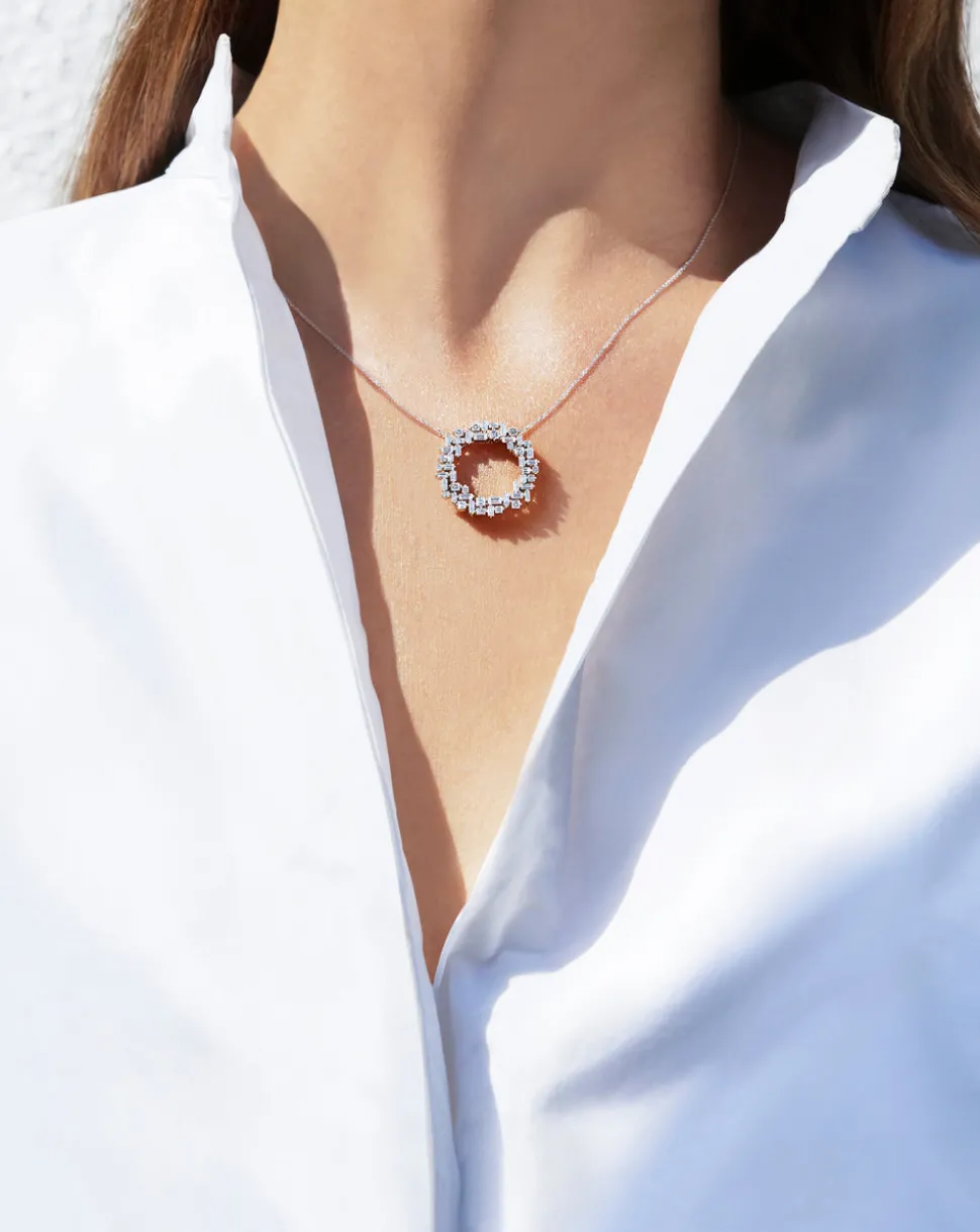 Cubism Diamond Circular Necklace
