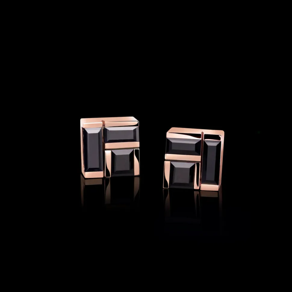Cubism Earrings (Australian Black Sapphires)
