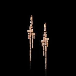 Cubism Pavé 18 Drop Diamond Earrings