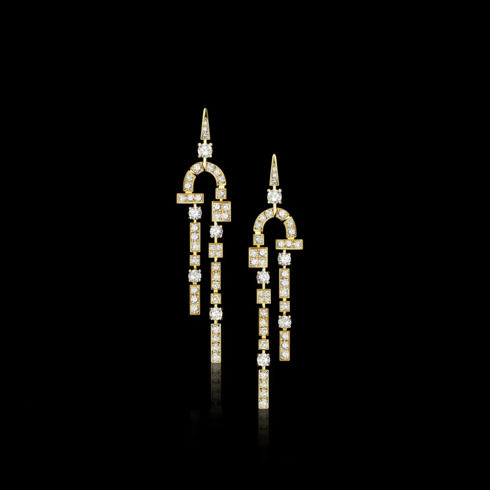 Cubism Pavé Drop Earrings | Diamonds
