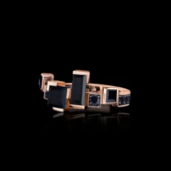 Cubism Radiant Australian Black Sapphire Ring