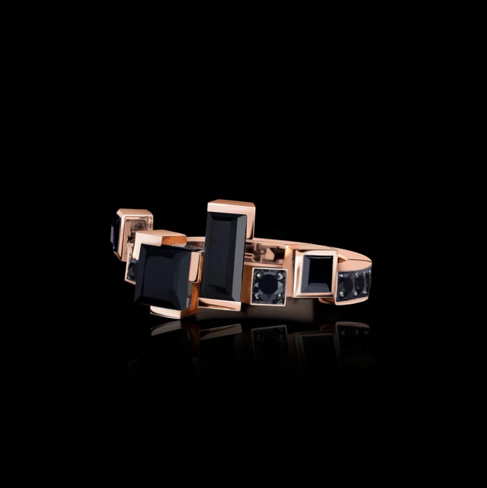 Cubism Radiant Australian Black Sapphire Ring