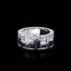 Cubism Radiant Diamond and Australian Black Sapphire Ring (2 row)