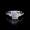 Cubism Upswept 1.51ct Emerald Diamond Engagement Ring