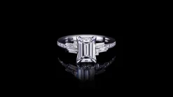 Cubism Upswept 1.51ct Emerald Diamond Engagement Ring