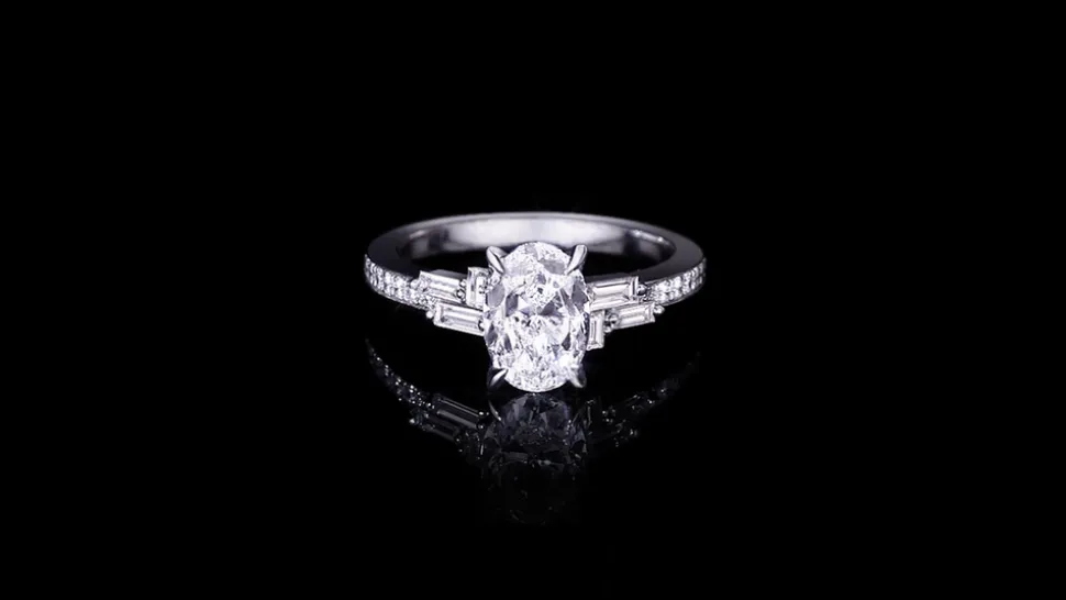 Cubism Upswept 1.50ct Oval Diamond Engagement Ring