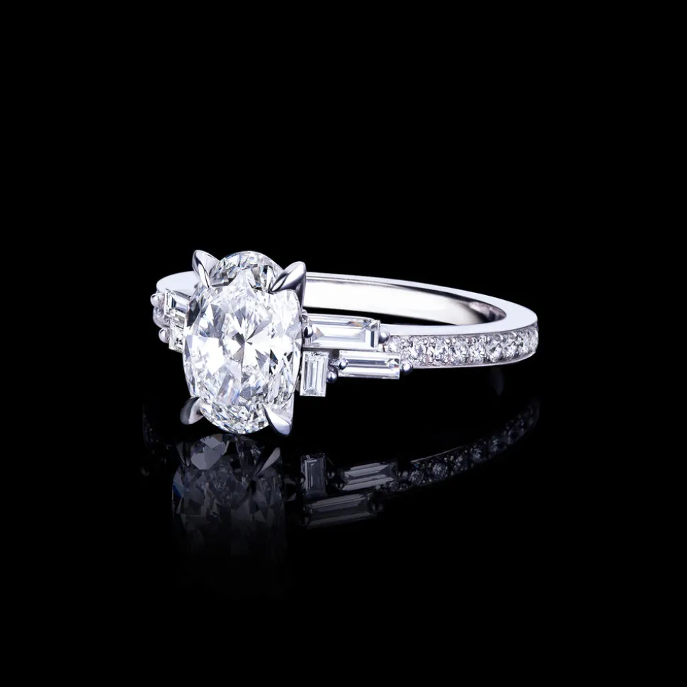 Cubism Upswept 1.50ct Oval Diamond Engagement Ring