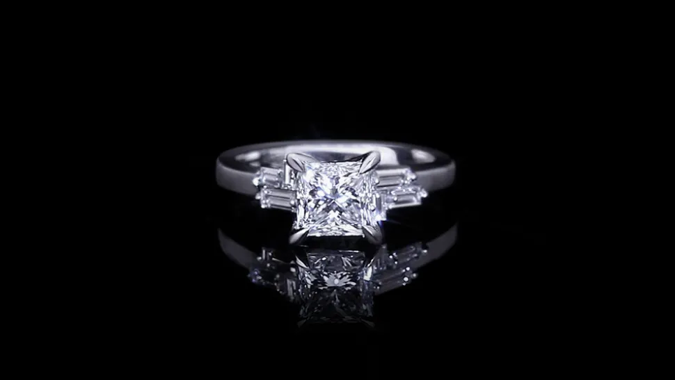 Cubism Upswept 1.51ct Princess Cut Diamond Engagement Ring