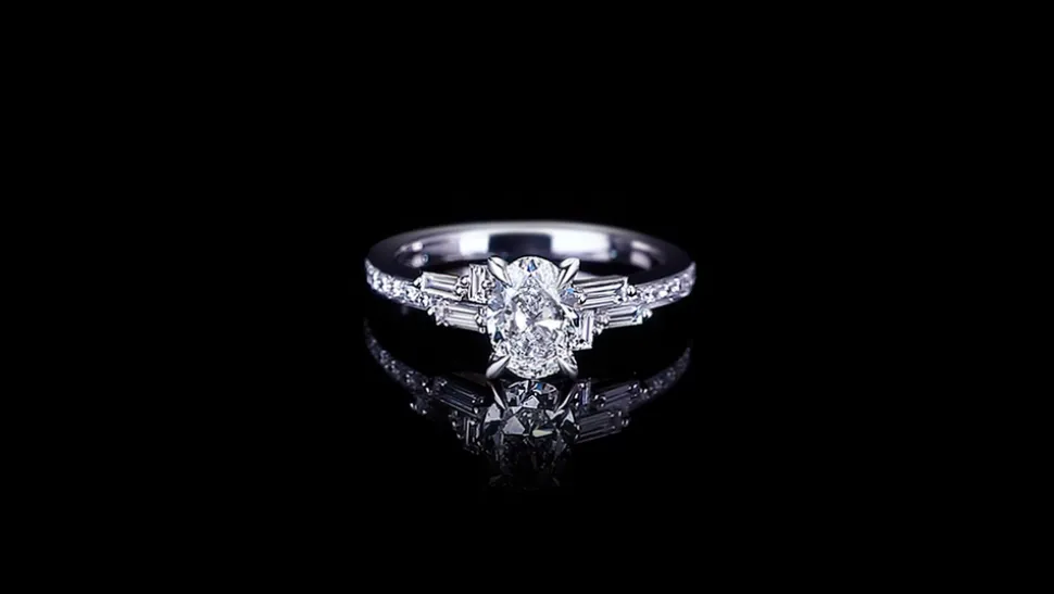 Cubism Upswept Engagement Ring | 1.00ct Oval Diamond