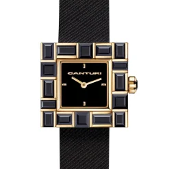 Cubism Watch | Australian Black Sapphire & Black Dial