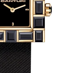 Cubism Watch | Australian Black Sapphire & Black Dial