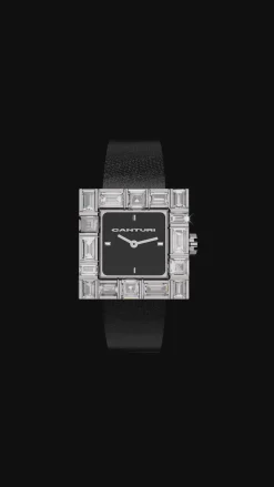 Cubism Watch | Diamond & Black Dial - Canturi Jewellery