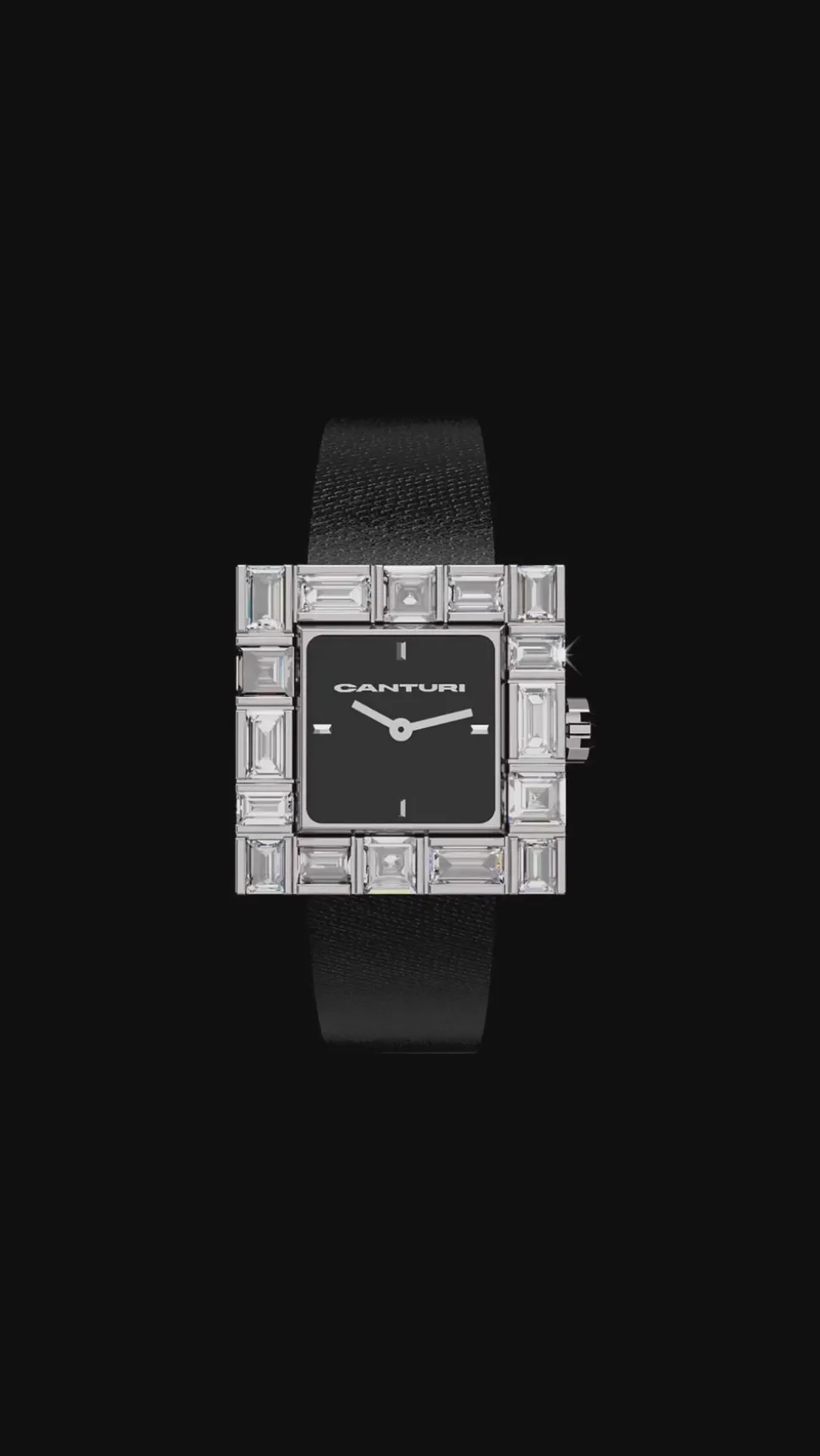 Cubism Watch | Diamond & Black Dial - Canturi Jewellery