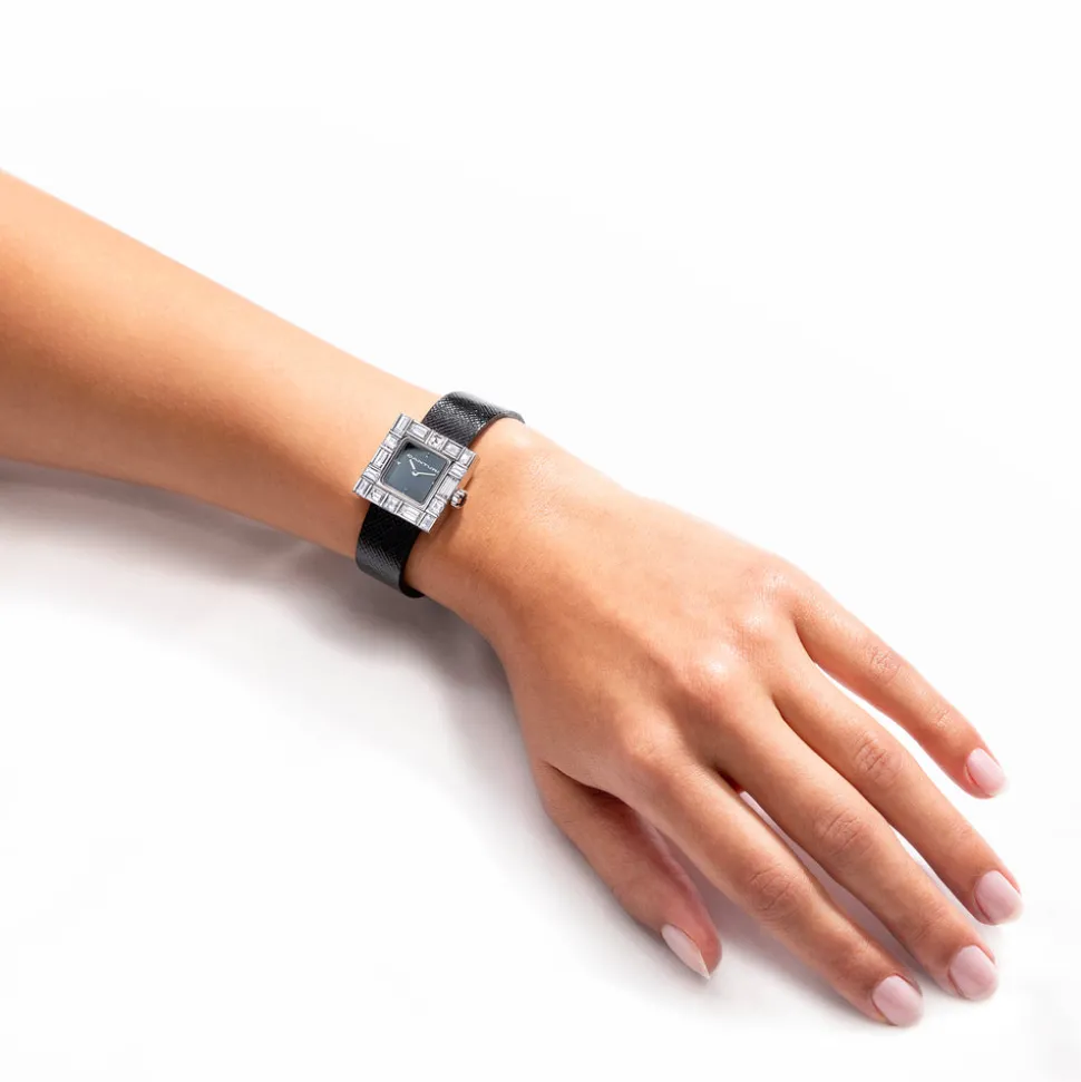Cubism Watch | Diamond & Black Dial - Canturi Jewellery