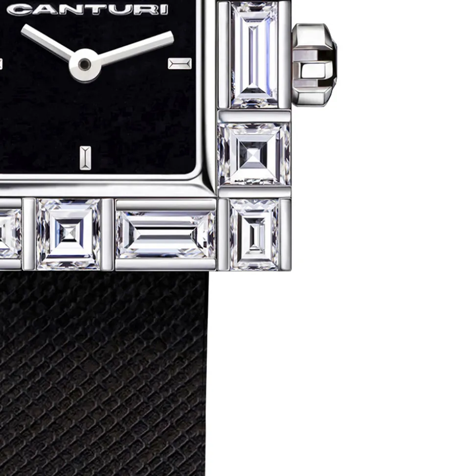 Cubism Watch | Diamond & Black Dial - Canturi Jewellery