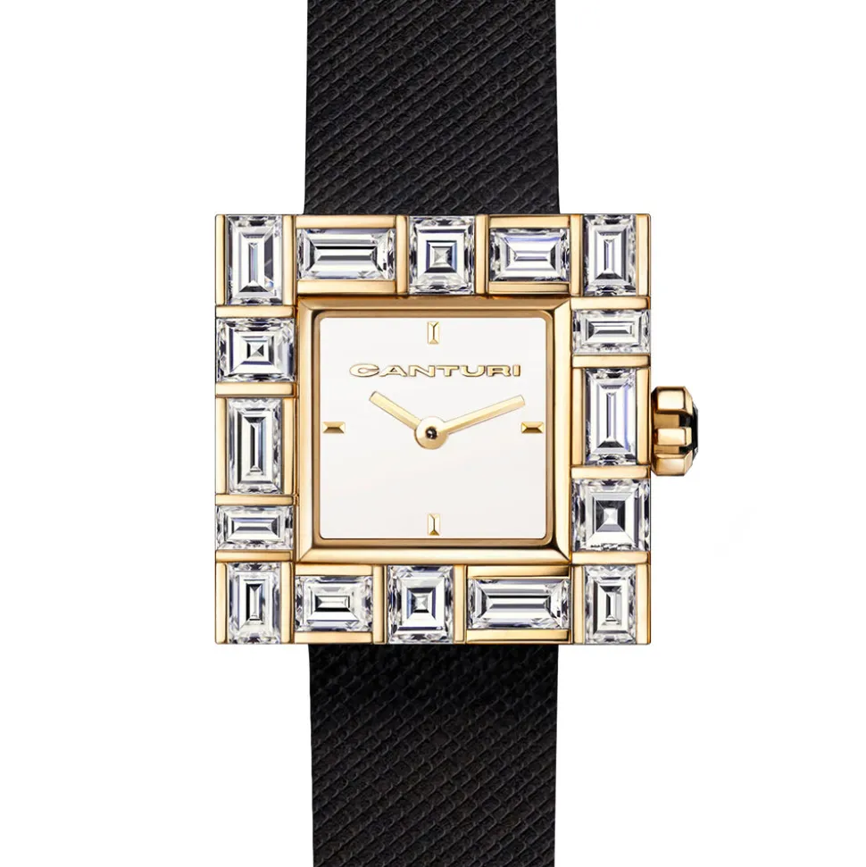 Cubism Watch | Diamond & White Dial