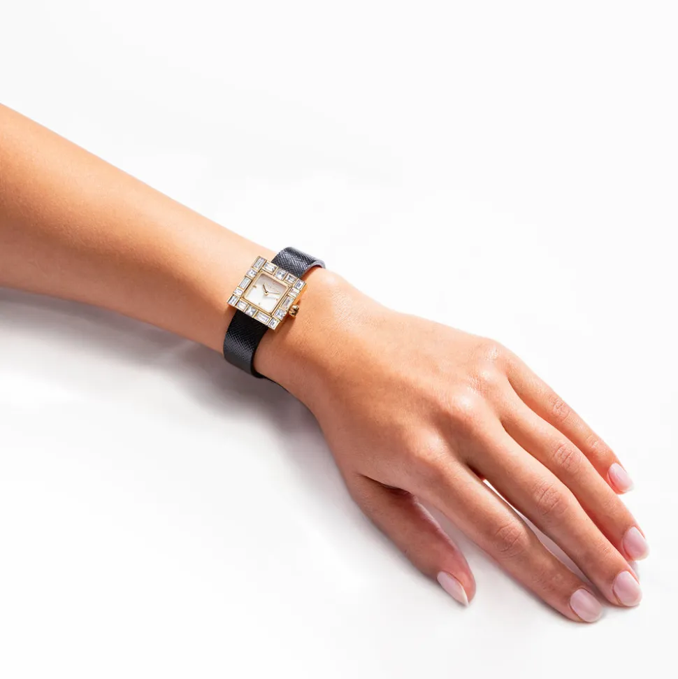 Cubism Watch | Diamond & White Dial