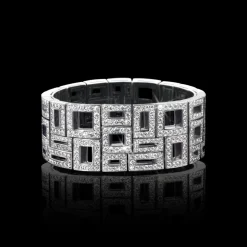 Geometric 3 Row Diamond Bracelet