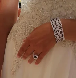 Geometric 3 Row Diamond Bracelet