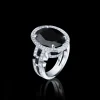 Metropolis Diamond and Australian Black Sapphire Ring (Oval cut)