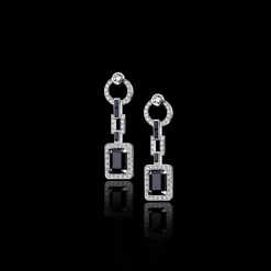 Metropolis Diamond and Australian Black Sapphire Earrings