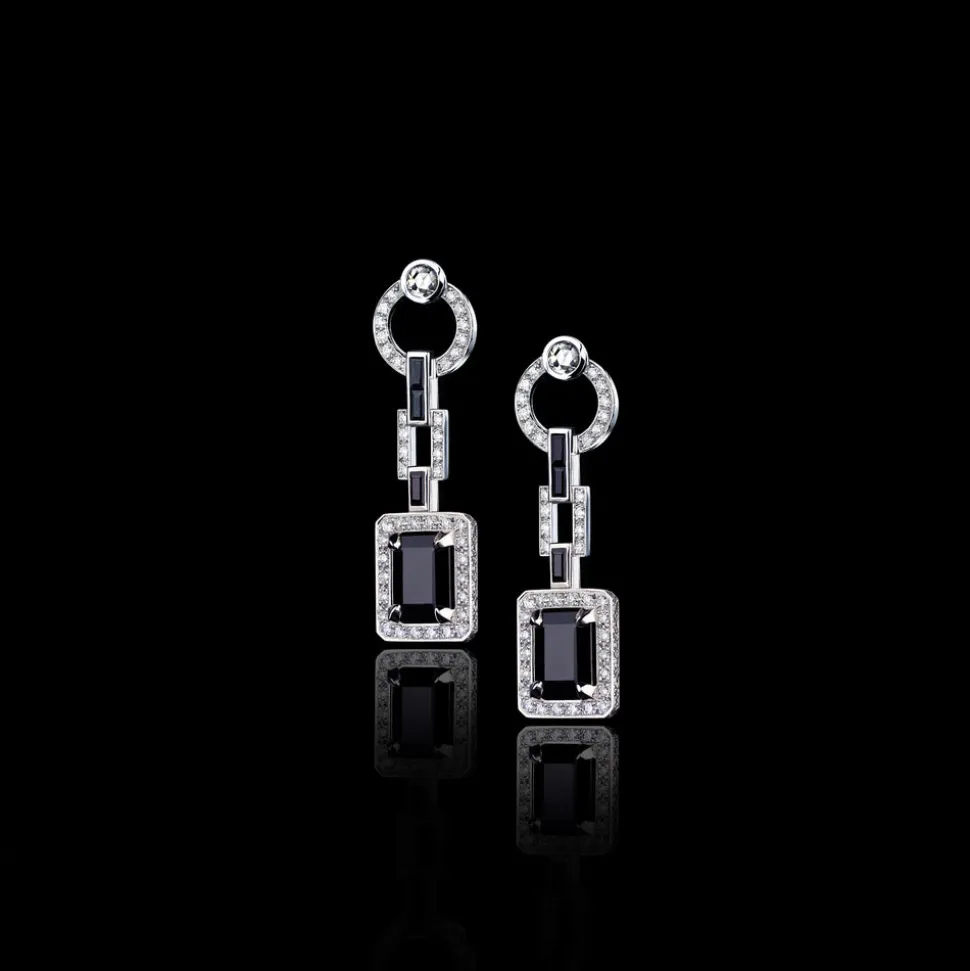 Metropolis Diamond and Australian Black Sapphire Earrings