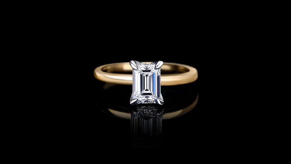 Micro 1.50ct Emerald Diamond Engagement Ring