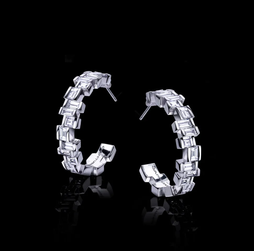 Radiant Diamond Hoop Earrings