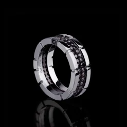 Regina 2 Row Black Diamond Ring