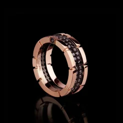 Regina 2 Row Black Diamond Ring