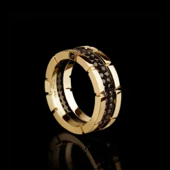 Regina 2 Row Black Diamond Ring