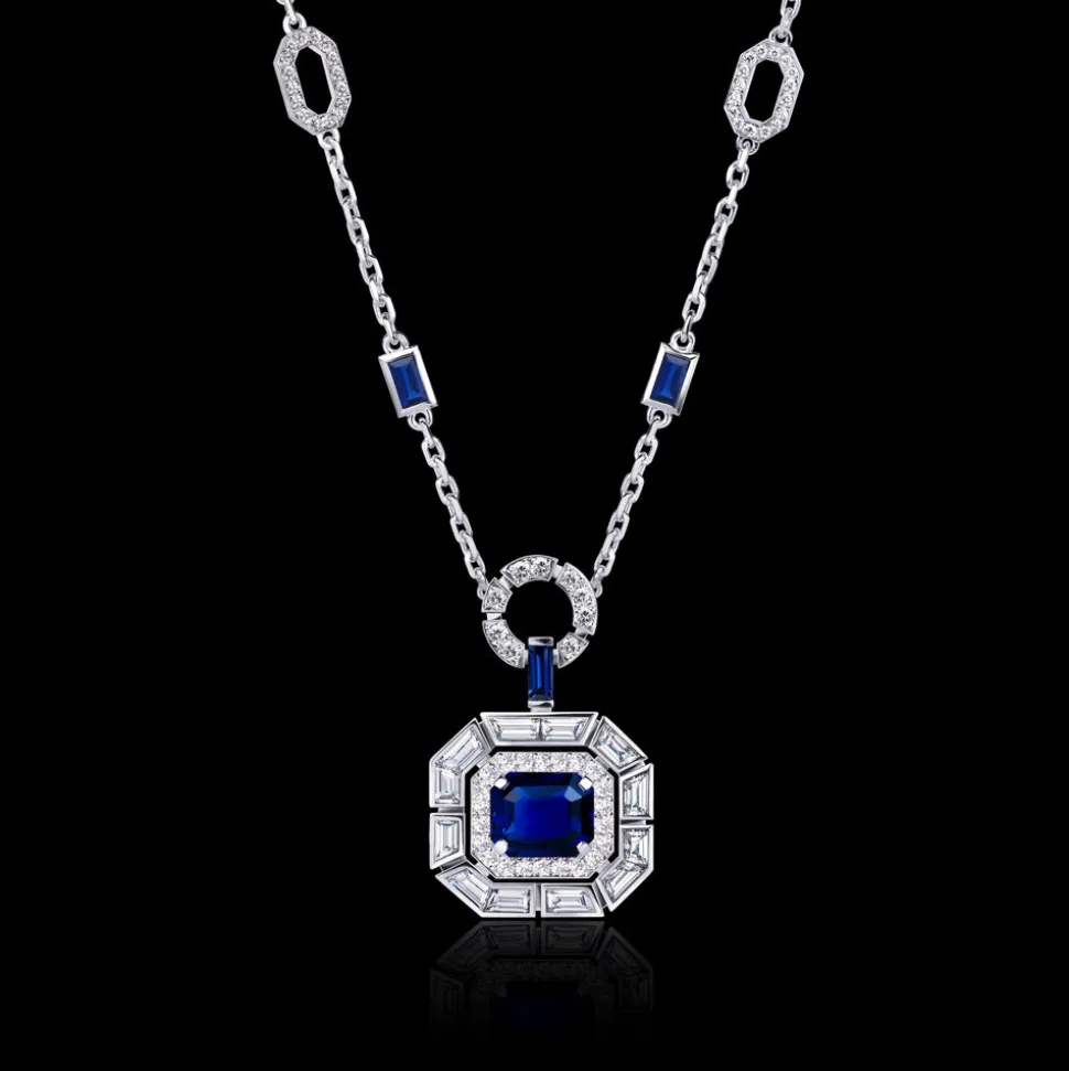 Regina Blue Sapphire and Diamond Neckpiece