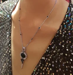 Regina Diamond and Australian Black Sapphire Neckpiece