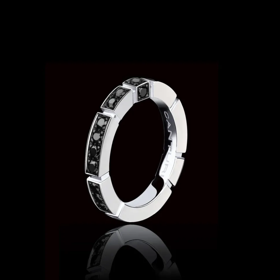 Regina 3mm Ring (Black Diamonds and Australian Black Sapphire)