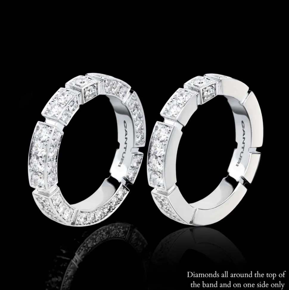 Regina 3mm Ring (Full Set Diamonds + One Side)