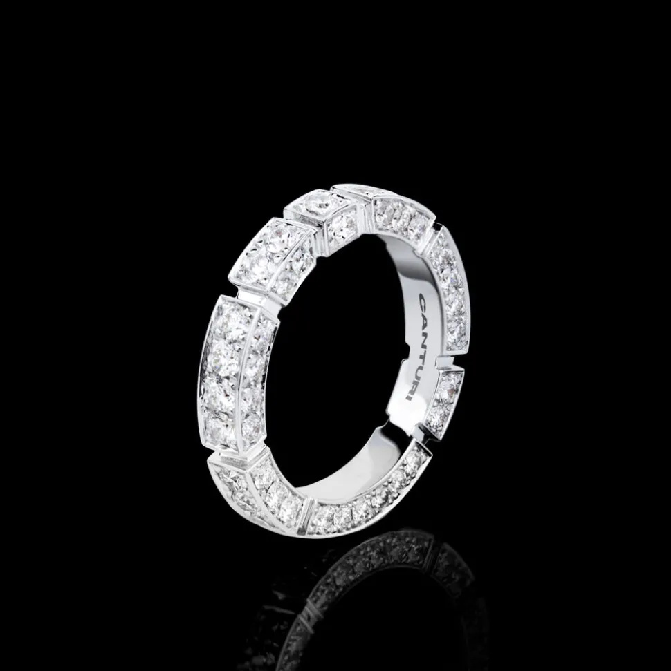 Regina 3mm Ring (Full Set Diamonds + One Side)